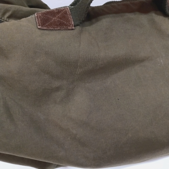 Vintage 80s Banana Republic Safari Canvas & Suede Duffel / Travel Bag - Picture 4 of 13
